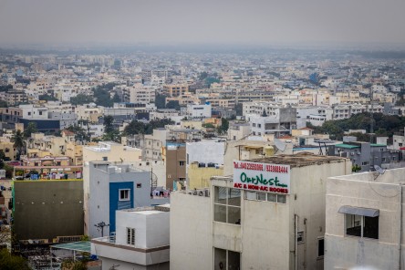 Ein Blick auf Hyderabad, die viertgrößte Stadt Indiens.